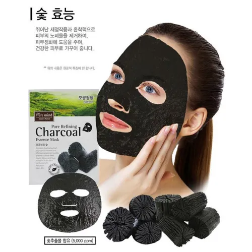 Mặt nạ Than hoạt tính se khít lỗ chân lông Pure Mind Pore Refining Charcoal Essence Mask (23ml)
